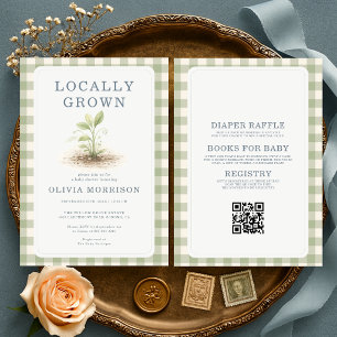 All in One Sprout Locally Grown Baby Shower Invitation