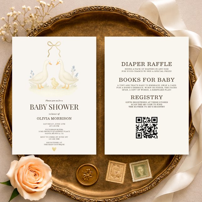 All in One Storybook Goose Baby Shower Invitation (Creator Uploaded)