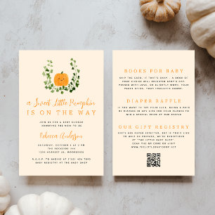 All in One Sweet Little Pumpkin Baby Shower Invitation