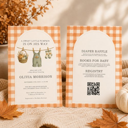 All in One Sweet Little Pumpkin Boy Baby Shower Invitation