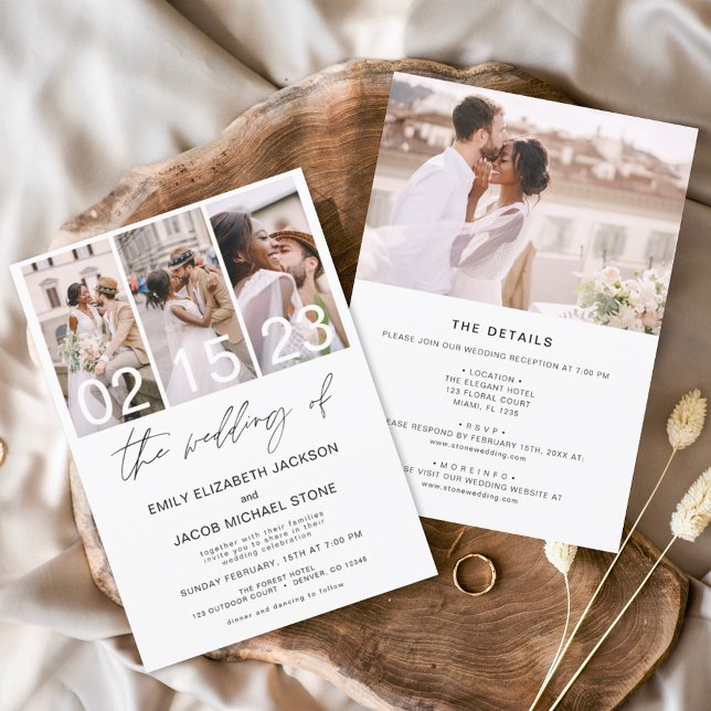 All in One The Wedding of Photo Minimalist Elegant Invitation (Creator Uploaded)