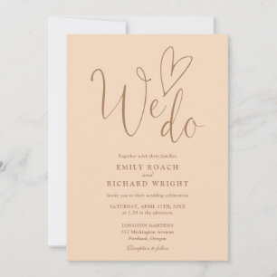 All In One To We Do Heart Soft Peach Wedding Invitation