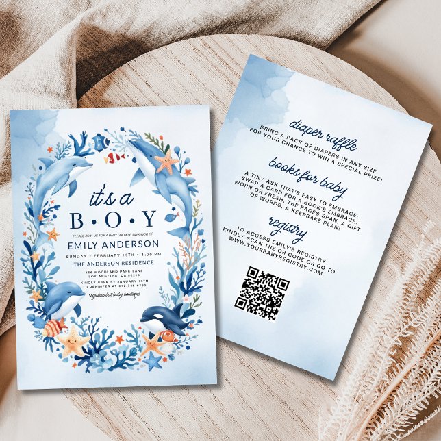 All in One Under the Sea It's a Boy Baby Shower Invitation (Creator Uploaded)