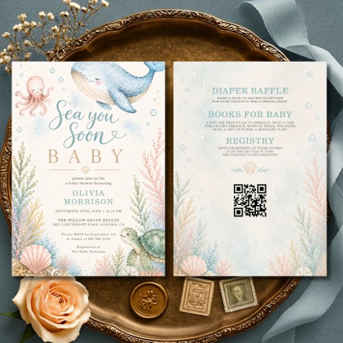 All in One Under the Sea Ocean Baby Shower Invitation