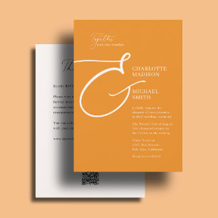 All In One Wedding Bold Ampersand Orange Invitation