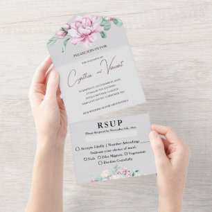 All in one wedding invitation for adults no kids
