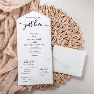 All In One Wedding Invitation with RSVP Postcard
