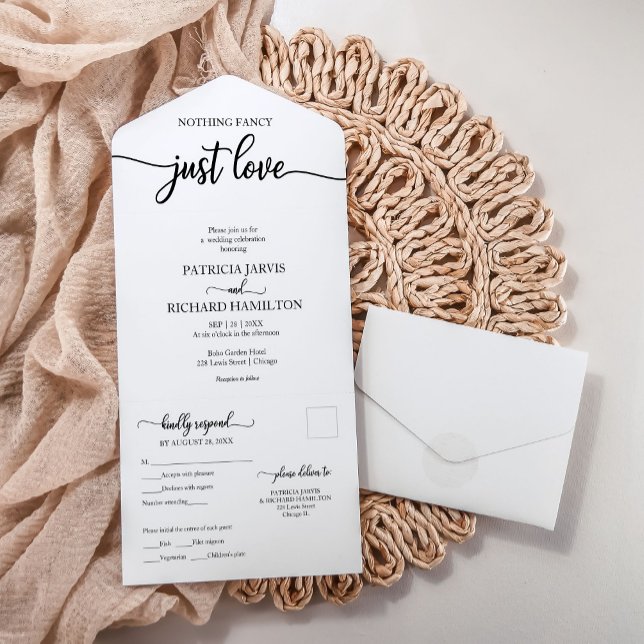All In One Wedding Invitation with RSVP Postcard (Creator Uploaded)