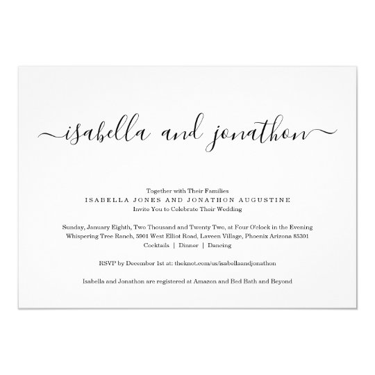 All In One Wedding Invitation With Rsvp Registry All In One Wedding Invitation With Rsvp Registry