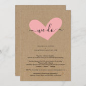 All in One Wedding Invitation with RSVP & Registry (Front/Back)