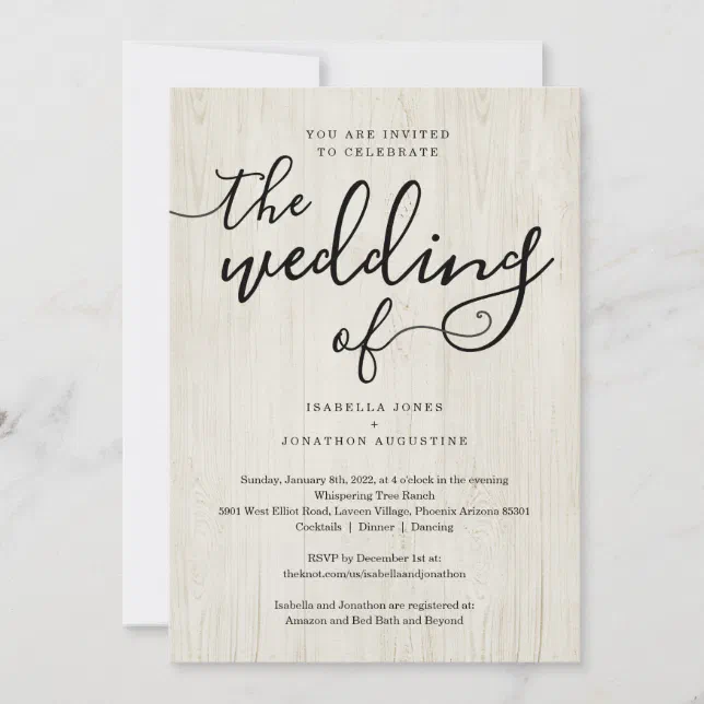 All in One Wedding Invitation with RSVP & Registry | Zazzle