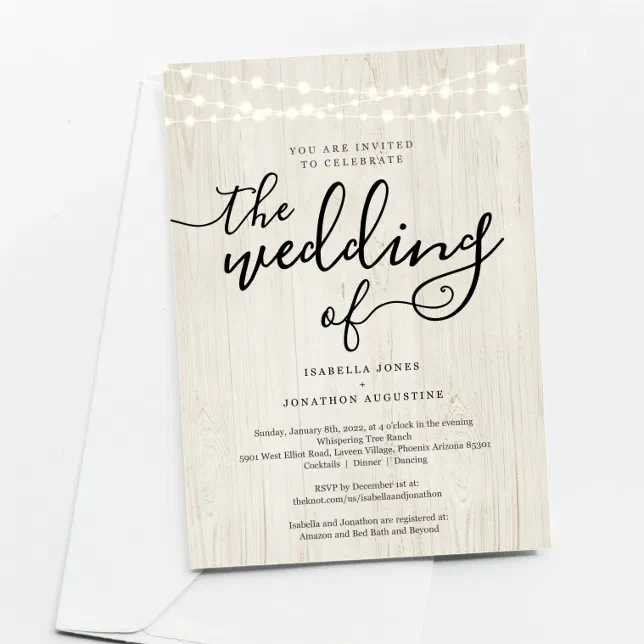 All in One Wedding Invitation with RSVP & Registry | Zazzle