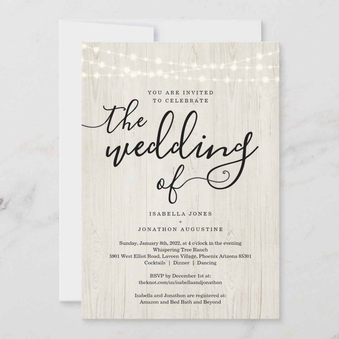 All in One Wedding Invitation with RSVP & Registry | Zazzle