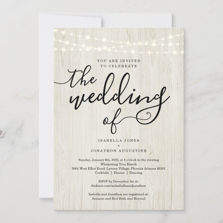 All in One Wedding Invitation with RSVP & Registry Zazzle