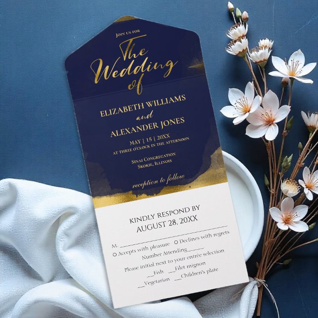 All In One Wedding Invitations | Abstract Blue (Creator Uploaded)