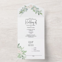 All in One Wedding Invite Watercolor Floral