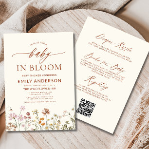 All in One Wildflower Baby in Bloom Baby Shower Invitation