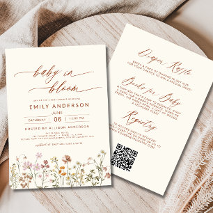 All in One Wildflower Baby in Bloom Baby Shower Invitation