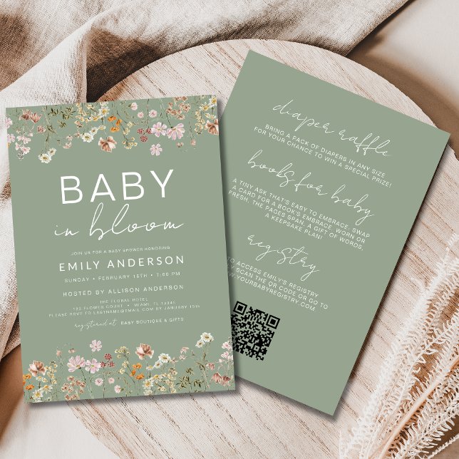 All in One Wildflower Baby in Bloom Baby Shower Invitation (Creator Uploaded)
