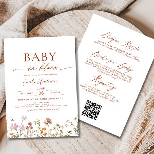 All in One Wildflower Baby in Bloom Shower Invitation