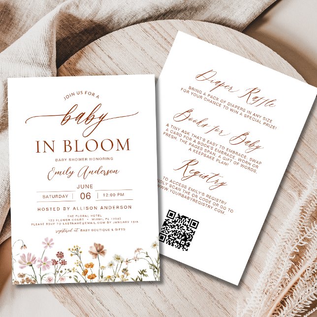 All in One Wildflower Baby in Bloom Shower Invitation (Creator Uploaded)