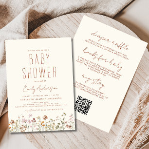 All in One Wildflower Boho Baby Shower Invitation