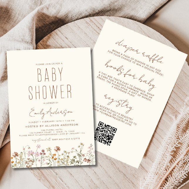 All in One Wildflower Boho Baby Shower Invitation (Creator Uploaded)