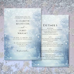 All In One Winter Wonderland Forest Wedding Invitation<br><div class="desc">This elegant winter wonderland forest wedding invitation can be personalized with all your special wedding day information on the reverse,  including your RSVP,  accommodation,  and additional details. Designed by Thisisnotme©</div>