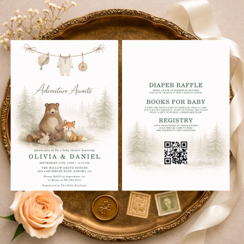 Woodland Neutral baby shower invitation