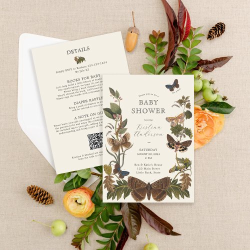 All in One Woodland Gender Announce Baby Shower Invitation