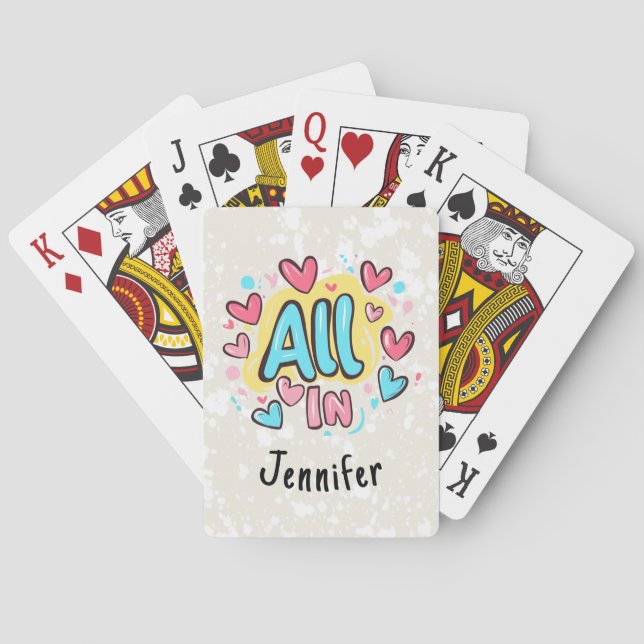 "All In" Personalized Graffiti-Style Poker Cards (Back)