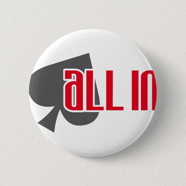 All In Pik Spades Pinback Button (Front)