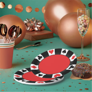 All In Red & Black Casino Party Paper Plates