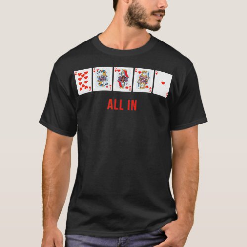 All In Royal Flush Poker Designer Cool  T_Shirt