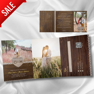 All Inclusive Rustic Wood Lace Photo RSVP Program