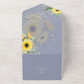 All Inclusive Sunflowers Rustic Wedding RSVP  All In One Invitation (Outside)