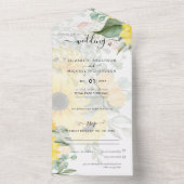 All Inclusive Sunflowers Rustic Wedding RSVP  All In One Invitation (Inside)