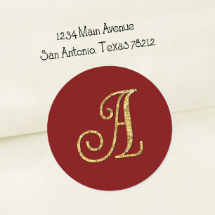 ALL INITIALS Gold Monogram 3 Any Color Classic Round Sticker