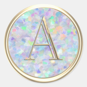 ALL INITIALS Gold Monogram Abstract Classic Round Sticker
