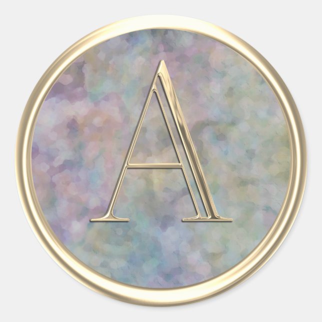 ALL INITIALS Gold Monogram Abstract  Classic Round Sticker (Front)