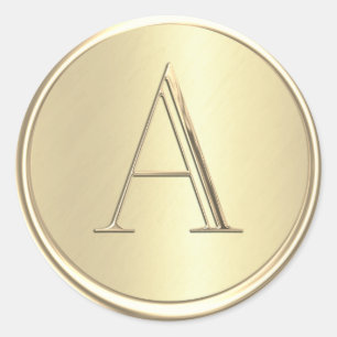 ALL INITIALS Gold Monogram Classic Round Sticker