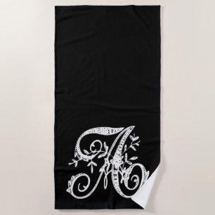 All Initials Here You Choose Color with White Beach Towel
