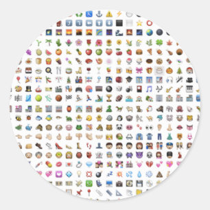 All iPhone / iOS emojis Classic Round Sticker