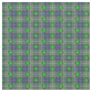 All Ireland Blue clover tartan Fabric