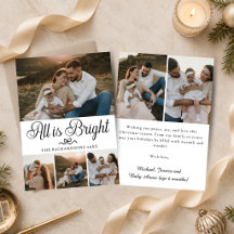 All Is Bright Black & White Multi Photo Christmas