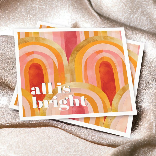 All is Bright Colorful Festive Holiday Napkins (Creator Uploaded)