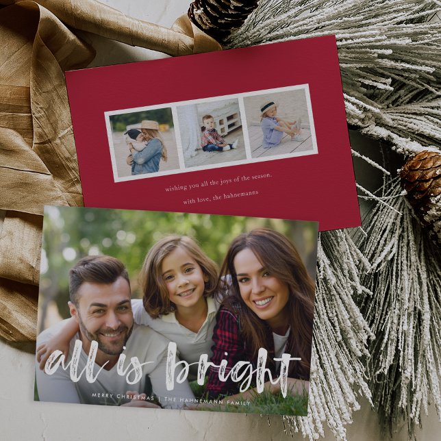 All is Bright Full Photo Holiday Card (Creator Uploaded)