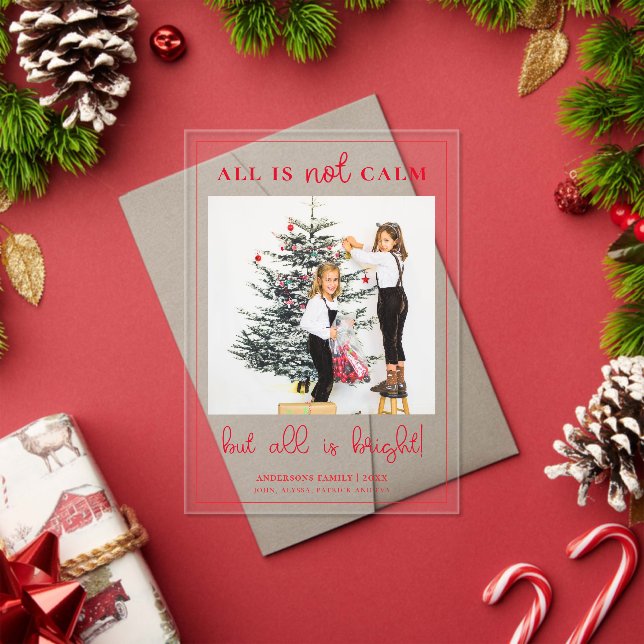 All is Bright Fun Christmas Kids Photo Acrylic Invitations (Insitu (Holiday))