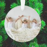 All is Bright Modern Minimal Christmas Kids Photo Ornament<br><div class="desc">A stylish holiday photo christmas tree ornament with classic typography "all is bright" in black on a clean simple white background. The photo and text can be easily customized for a personal touch. A simple, minimalist and contemporary christmas design to stand out this holiday season! The image shown is for...</div>