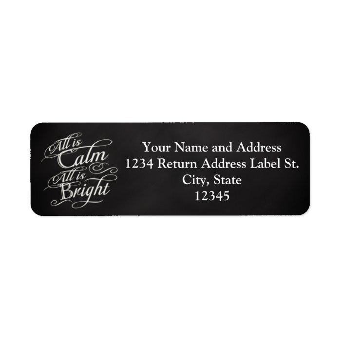 All is Calm, All is Bright Chalkboard Christmas Labels